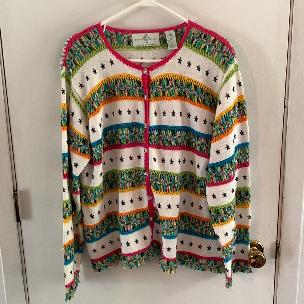 Design Option Colorful Button Front Cardigan With… - image 1